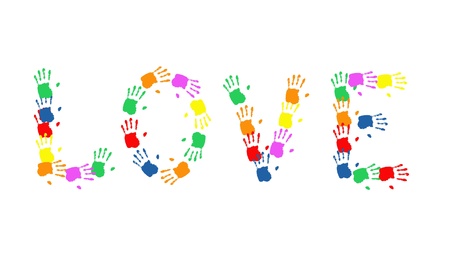 Love a hand print massageの写真素材