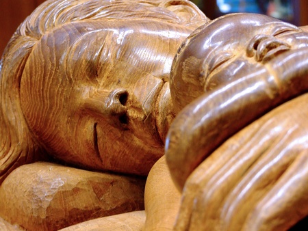 old wooden carving in Thai styleの写真素材