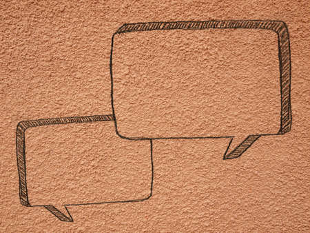 Chat paints shape form on cement wall