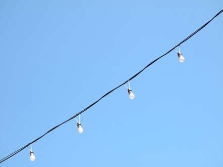 lamp on blue sky Background