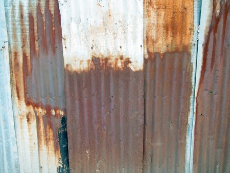 rusty corrugated iron metal texture の写真素材