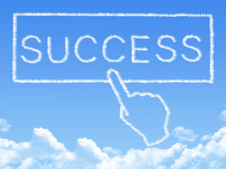 Cloud shaped as success Messageの写真素材