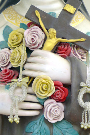 Crucified Jesus Christ in the hand of Holy Women statue のeditorial素材