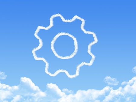 gearwheel mechanism icon cloud shapeの写真素材