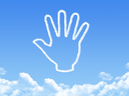 hand cloud shapeの写真素材