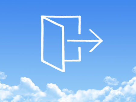 door icon cloud shapeの写真素材