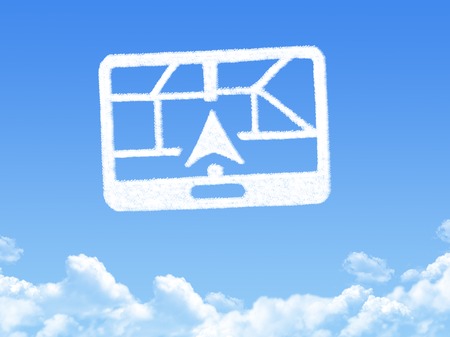 GPS navigation cloud shapeの写真素材