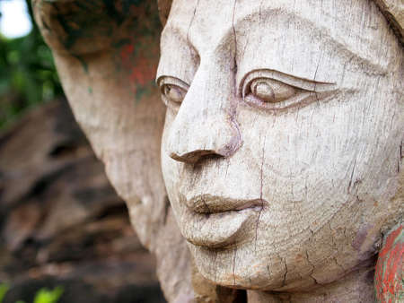 Wood Carving Art at The ancient City, Thailand の写真素材