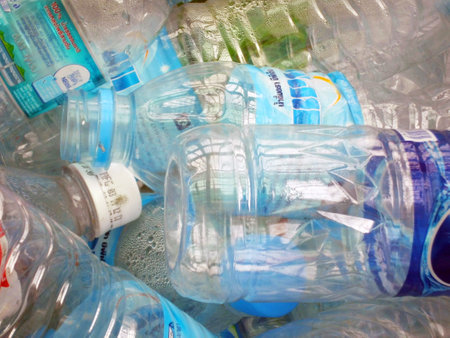 BANGKOK, THAILAND - JANUARY 3 : Recycling center collects plastic bottles on January 3, 2012 at...