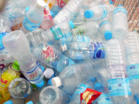 BANGKOK, THAILAND - JANUARY 3 : Recycling center collects plastic bottles on January 3, 2012 at...