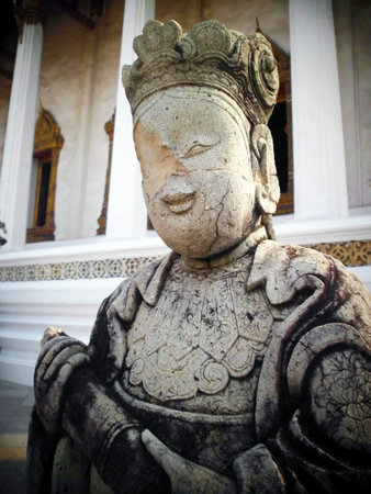 BANGKOK, THAILAND - January 4: Chinese Statue on 4 January 2012 at ancient buddhist Temple (Wat Pho), Bangkok, Thailandのeditorial素材