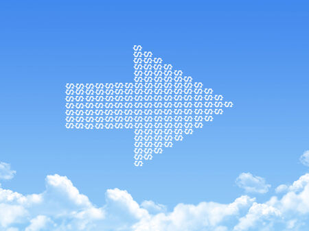 growth progress arrow graph cloud shape の写真素材