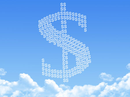 dollar sign cloud shapeの写真素材