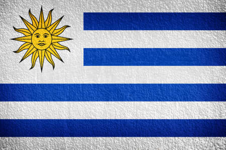 Uruguay Flag painted on grunge wallの写真素材