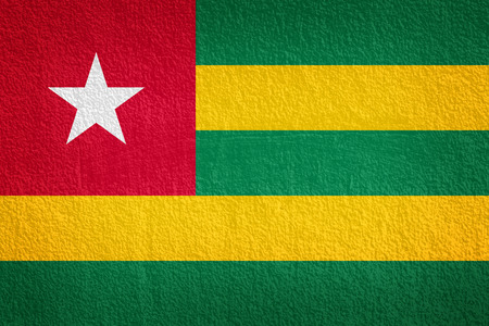 togo Flag on the old wall textureの写真素材