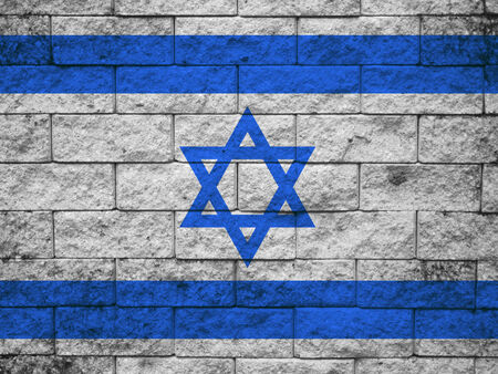 Israel flag on wallの写真素材