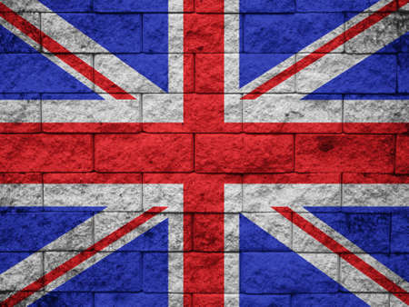 United Kingdom flag painted on grunge wallの写真素材