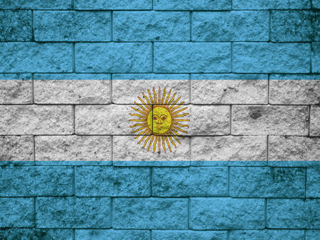 flag from Argentina painted on a stone wallの写真素材