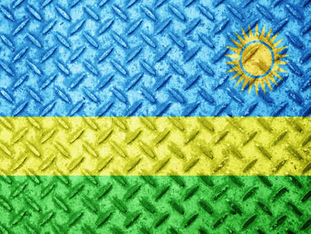 Rwanda flag on grunge wallの写真素材