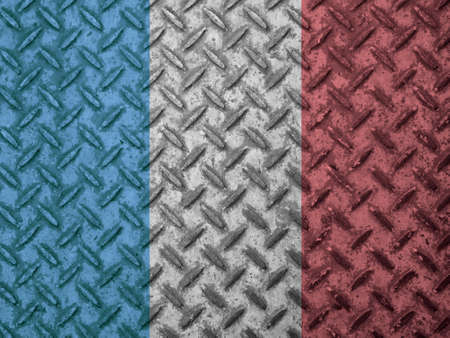 French flag on grunge wall
