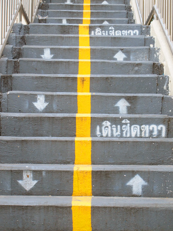 stairs of the overpass in the city.