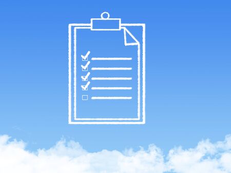 Notepad paper document cloud shapeの写真素材