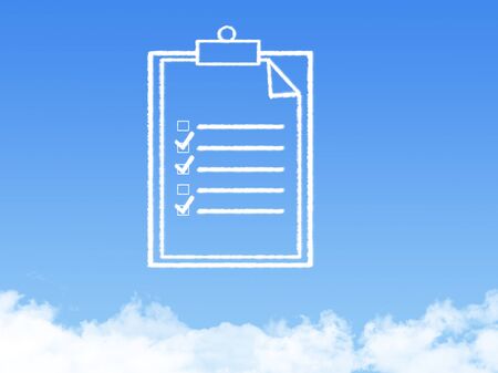 Notepad paper document cloud shapeの写真素材