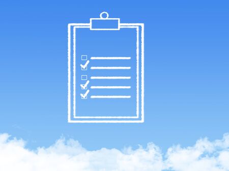 Notepad paper document cloud shapeの写真素材