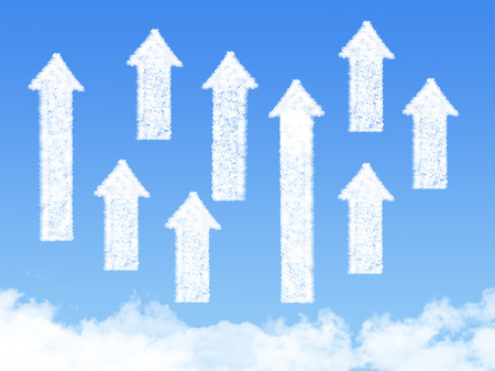 growth progress arrow graph cloud shape