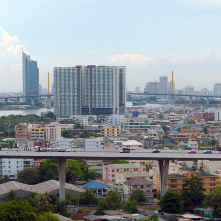 Bangkok, Thailand - June 12, 2015 : Aerial view of Bangkok, Thailand. Bangkok is the biggest city in...
