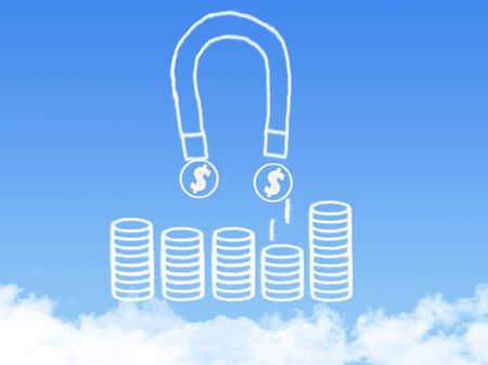 magnet and money with cloud shapeの写真素材
