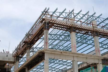 Steel Frames of A Building Under Construction