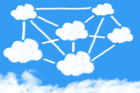 Clouds data communications on blue sky