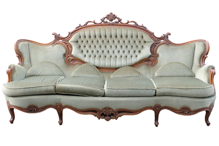 vintage old chair on white backgroundの写真素材