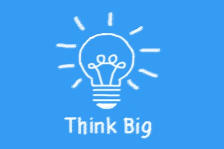 think big bulb cloud shaped on blue skyの写真素材