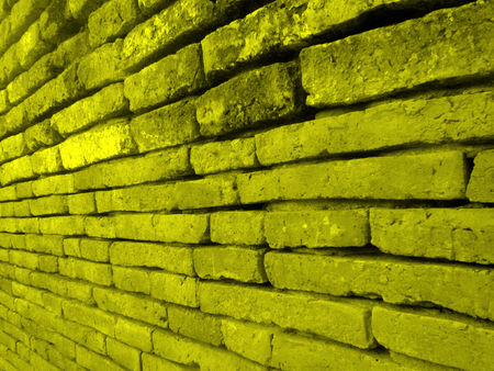 yellow brick wall texture backgroundの写真素材