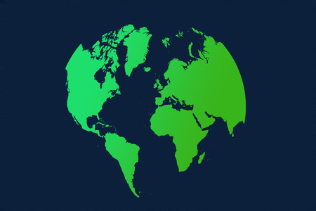 Earth globes isolated on blue backgroundの写真素材