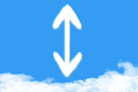 arrow is a cloud shapeの写真素材