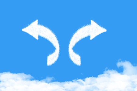 left and right arrow is a cloud shapeの写真素材