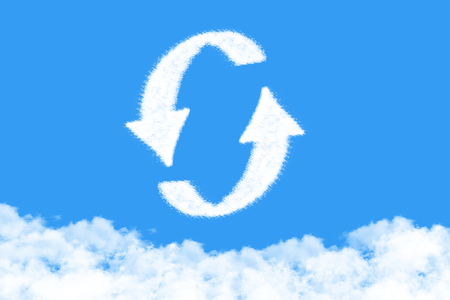 arrow is a cloud shapeの写真素材