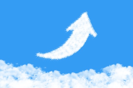 right arrow is a cloud shapeの写真素材