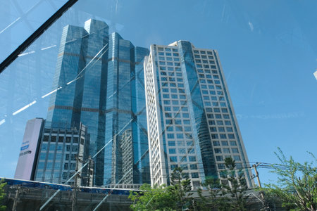 BANGKOK, THAILAND - JUNE 3, 2018: Cityscape Tower downtown blue sky in BANGKOK THAILAND