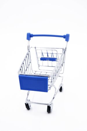 shopping cart isolated on white backgroundの写真素材