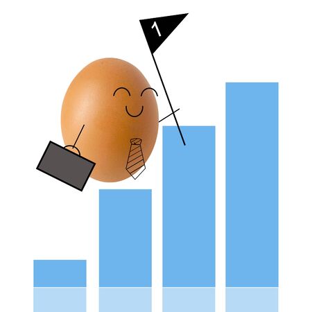 Businessman egg climbing graph , success conceptの写真素材