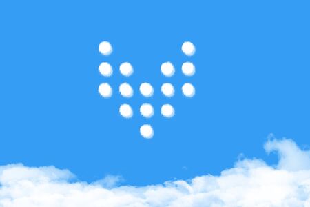 Arrow shaped cloud on blue sky