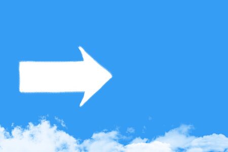 Arrow shaped cloud on blue sky