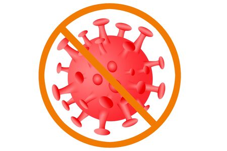 Stop Covid-19 Sign ,3D Illustration concept coronavirus COVID-19 on white backgroundの写真素材