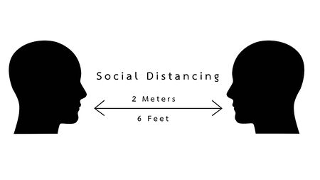 Social Distancing prevention virus Covid-19.Corona virus. Health care concept.の写真素材