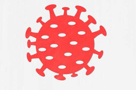 Paper cut illustration of coronavirus COVID-19, paper cut and craft styleの写真素材