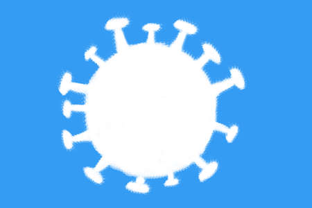 Coronavirus cloud shape on blue sky,  illustrationの写真素材